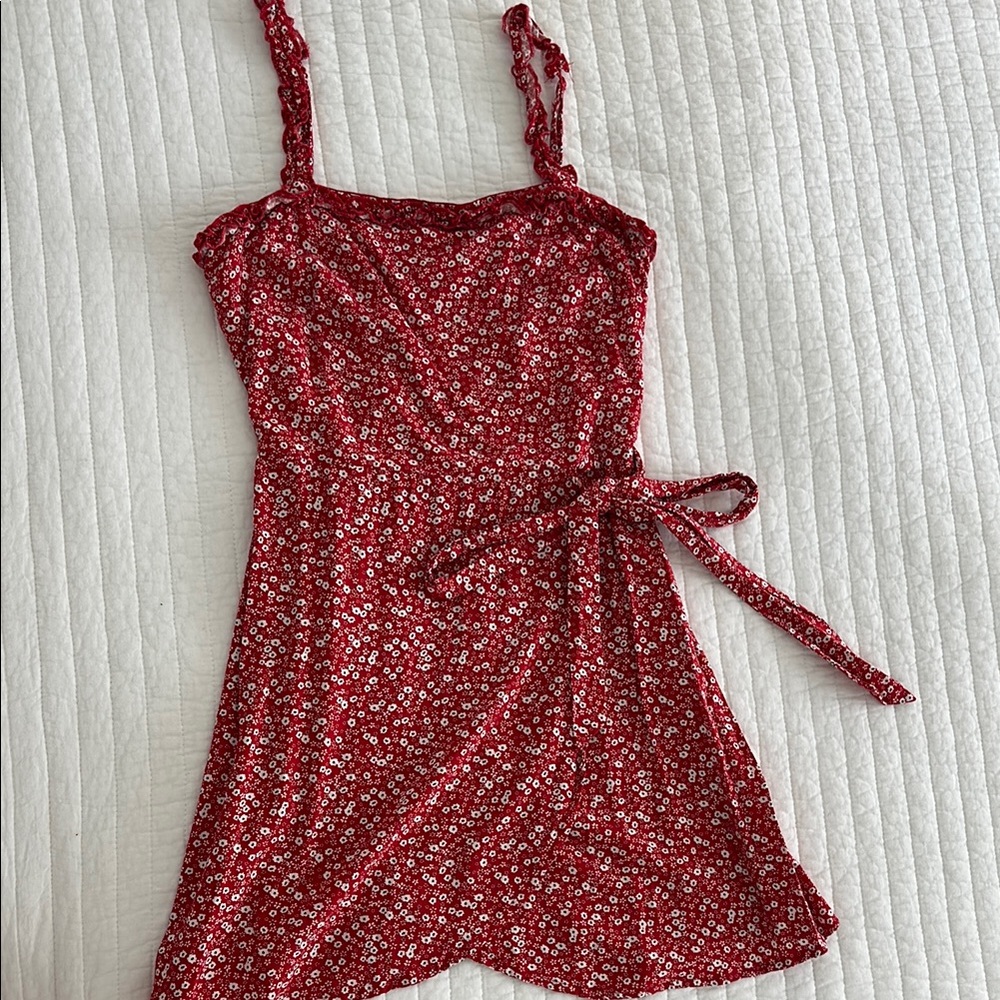 Floral Red Dress
